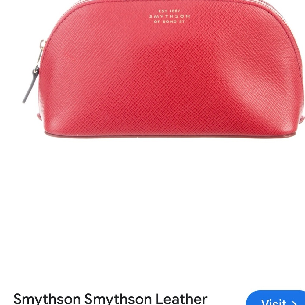 Smythson Scarlet Leather Cosmetic Case